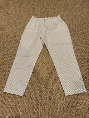 L.O.G.G. H&M Striped Cotton Blend Wimen’s Pants - Pin Stripe White & Navy